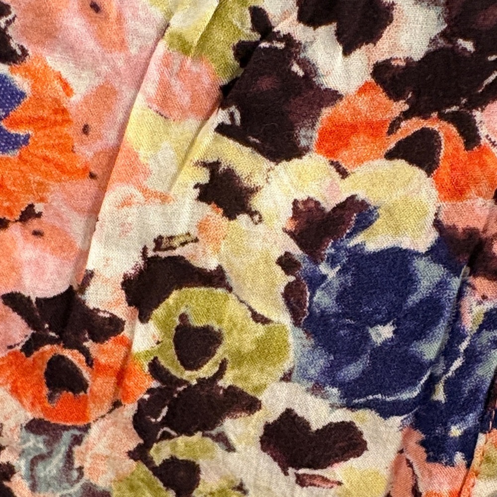 Maeve Floral Blouse - Orange, Blue, Black - Picture 3 of 4